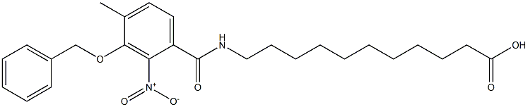 11-[(4-methyl-2-nitro-3-phenylmethoxybenzoyl)amino]undecanoic acid Struktur