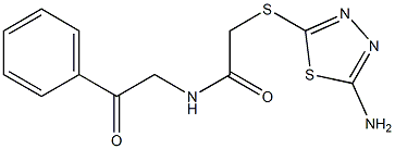 2-[(5-amino-1,3,4-thiadiazol-2-yl)sulfanyl]-N-phenacylacetamide Struktur