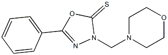 3-(morpholin-4-ylmethyl)-5-phenyl-1,3,4-oxadiazole-2-thione Struktur