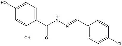 N-[(E)-(4-chlorophenyl)methylideneamino]-2,4-dihydroxybenzamide Struktur