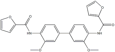 N-[4-[4-(furan-2-carbonylamino)-3-methoxyphenyl]-2-methoxyphenyl]furan-2-carboxamide Struktur