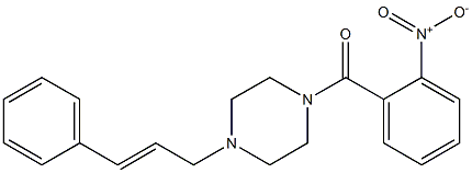 (2-nitrophenyl)-[4-[(E)-3-phenylprop-2-enyl]piperazin-1-yl]methanone Struktur