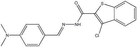 3-chloro-N-[(E)-[4-(dimethylamino)phenyl]methylideneamino]-1-benzothiophene-2-carboxamide Struktur