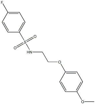 4-fluoro-N-[2-(4-methoxyphenoxy)ethyl]benzenesulfonamide Struktur