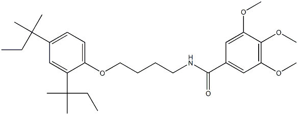 N-[4-[2,4-bis(2-methylbutan-2-yl)phenoxy]butyl]-3,4,5-trimethoxybenzamide Struktur