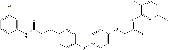 2-[4-[4-[2-(5-chloro-2-methylanilino)-2-oxoethyl]sulfanylphenyl]sulfanylphenyl]sulfanyl-N-(5-chloro-2-methylphenyl)acetamide Struktur