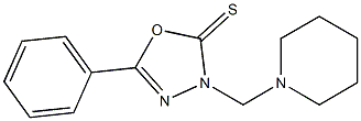 5-phenyl-3-(piperidin-1-ylmethyl)-1,3,4-oxadiazole-2-thione Struktur