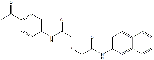 N-(4-acetylphenyl)-2-[2-(naphthalen-2-ylamino)-2-oxoethyl]sulfanylacetamide Struktur