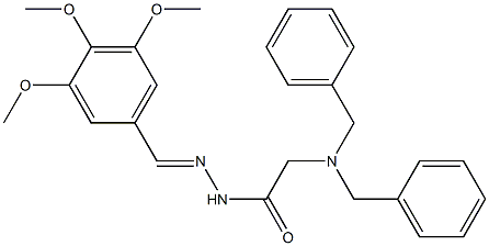 2-(dibenzylamino)-N-[(E)-(3,4,5-trimethoxyphenyl)methylideneamino]acetamide Struktur