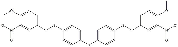 1-methoxy-4-[[4-[4-[(4-methoxy-3-nitrophenyl)methylsulfanyl]phenyl]sulfanylphenyl]sulfanylmethyl]-2-nitrobenzene Struktur