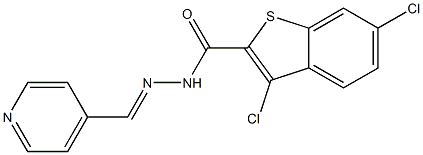 3,6-dichloro-N-[(E)-pyridin-4-ylmethylideneamino]-1-benzothiophene-2-carboxamide Struktur