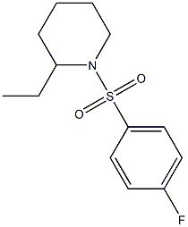 2-ethyl-1-(4-fluorophenyl)sulfonylpiperidine Struktur