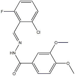 N-[(E)-(2-chloro-6-fluorophenyl)methylideneamino]-3,4-dimethoxybenzamide Struktur