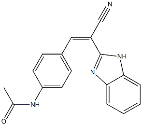 N-[4-[(E)-2-(1H-benzimidazol-2-yl)-2-cyanoethenyl]phenyl]acetamide Struktur