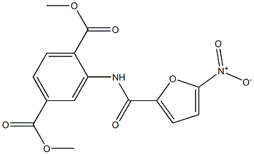 dimethyl 2-[(5-nitrofuran-2-carbonyl)amino]benzene-1,4-dicarboxylate Struktur