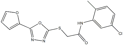 N-(5-chloro-2-methylphenyl)-2-[[5-(furan-2-yl)-1,3,4-oxadiazol-2-yl]sulfanyl]acetamide Struktur