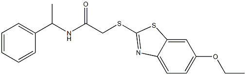 2-[(6-ethoxy-1,3-benzothiazol-2-yl)sulfanyl]-N-(1-phenylethyl)acetamide Struktur