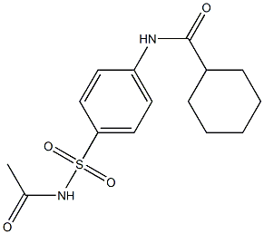 N-[4-(acetylsulfamoyl)phenyl]cyclohexanecarboxamide Struktur