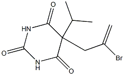 5-(2-bromoprop-2-enyl)-5-propan-2-yl-1,3-diazinane-2,4,6-trione Struktur