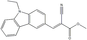 methyl (E)-2-cyano-3-(9-ethylcarbazol-3-yl)prop-2-enoate Struktur