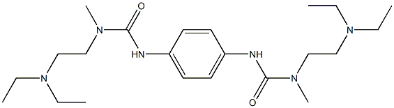 1-[2-(diethylamino)ethyl]-3-[4-[[2-(diethylamino)ethyl-methylcarbamoyl]amino]phenyl]-1-methylurea Struktur