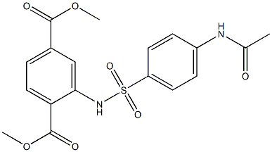 dimethyl 2-[(4-acetamidophenyl)sulfonylamino]benzene-1,4-dicarboxylate Struktur