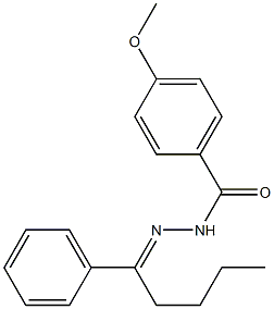 4-methoxy-N-[(E)-1-phenylpentylideneamino]benzamide Struktur