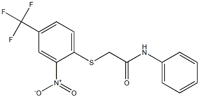 2-[2-nitro-4-(trifluoromethyl)phenyl]sulfanyl-N-phenylacetamide Struktur