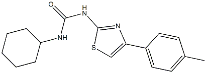 1-cyclohexyl-3-[4-(4-methylphenyl)-1,3-thiazol-2-yl]urea Struktur