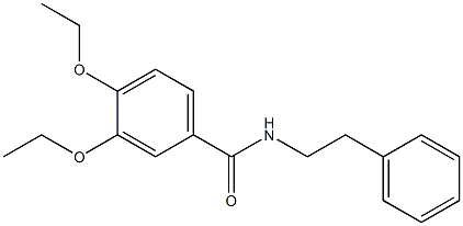 3,4-diethoxy-N-(2-phenylethyl)benzamide Struktur