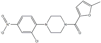 [4-(2-chloro-4-nitrophenyl)piperazin-1-yl]-(5-methylfuran-2-yl)methanone Struktur