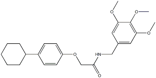 2-(4-cyclohexylphenoxy)-N-[(3,4,5-trimethoxyphenyl)methyl]acetamide Struktur