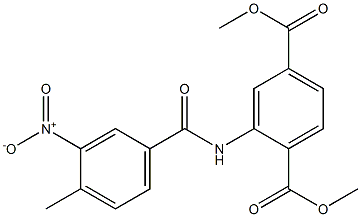 dimethyl 2-[(4-methyl-3-nitrobenzoyl)amino]benzene-1,4-dicarboxylate Struktur