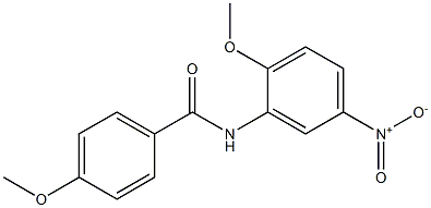 4-methoxy-N-(2-methoxy-5-nitrophenyl)benzamide Struktur