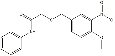 2-[(4-methoxy-3-nitrophenyl)methylsulfanyl]-N-phenylacetamide Struktur