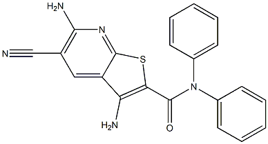 3,6-diamino-5-cyano-N,N-diphenylthieno[2,3-b]pyridine-2-carboxamide Struktur