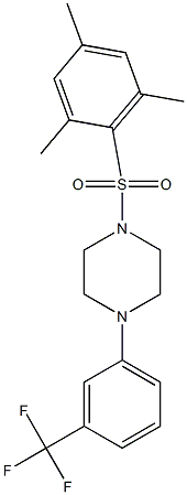 1-[3-(trifluoromethyl)phenyl]-4-(2,4,6-trimethylphenyl)sulfonylpiperazine Struktur