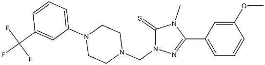 5-(3-methoxyphenyl)-4-methyl-2-[[4-[3-(trifluoromethyl)phenyl]piperazin-1-yl]methyl]-1,2,4-triazole-3-thione Struktur