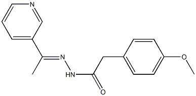 2-(4-methoxyphenyl)-N-[(E)-1-pyridin-3-ylethylideneamino]acetamide Struktur