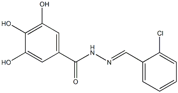 N-[(E)-(2-chlorophenyl)methylideneamino]-3,4,5-trihydroxybenzamide Struktur