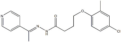 4-(4-chloro-2-methylphenoxy)-N-[(E)-1-pyridin-4-ylethylideneamino]butanamide Struktur