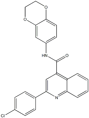 2-(4-chlorophenyl)-N-(2,3-dihydro-1,4-benzodioxin-6-yl)quinoline-4-carboxamide Struktur