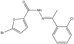 5-bromo-N-[(E)-1-(2-chlorophenyl)ethylideneamino]furan-2-carboxamide Struktur