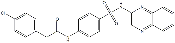 2-(4-chlorophenyl)-N-[4-(quinoxalin-2-ylsulfamoyl)phenyl]acetamide Struktur