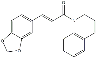 (E)-3-(1,3-benzodioxol-5-yl)-1-(3,4-dihydro-2H-quinolin-1-yl)prop-2-en-1-one Struktur