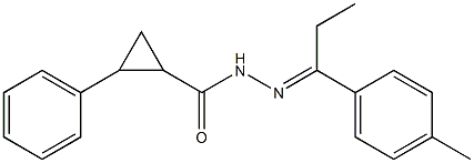 N-[(E)-1-(4-methylphenyl)propylideneamino]-2-phenylcyclopropane-1-carboxamide Struktur