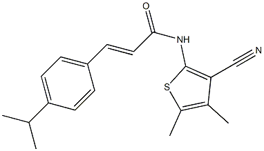 (E)-N-(3-cyano-4,5-dimethylthiophen-2-yl)-3-(4-propan-2-ylphenyl)prop-2-enamide Struktur