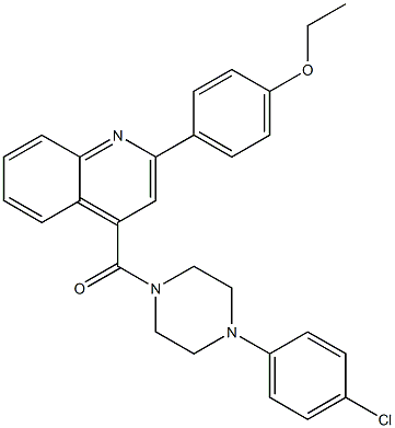 [4-(4-chlorophenyl)piperazin-1-yl]-[2-(4-ethoxyphenyl)quinolin-4-yl]methanone Struktur