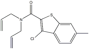 3-chloro-6-methyl-N,N-bis(prop-2-enyl)-1-benzothiophene-2-carboxamide Struktur