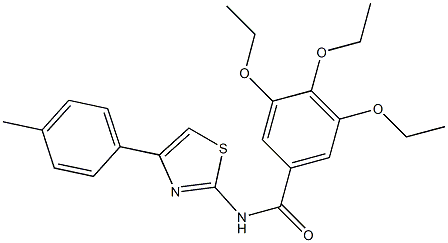 3,4,5-triethoxy-N-[4-(4-methylphenyl)-1,3-thiazol-2-yl]benzamide Struktur